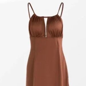 CUPSHE caramel split dress cover up summer M festival sundress spring break